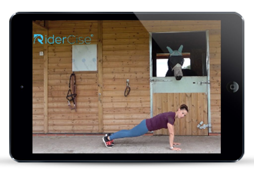 Equestrian Rider Fitness on a tablet